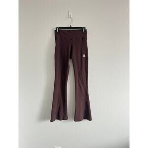 adidas Brown Originals Essentials Rib Flared Leggings XS Clean Girl Athleisure